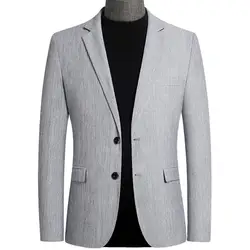 Костюм Мужская модная куртка мужской повседневный обтягивающий официальный деловой костюм на одной пуговице Британский Свадебный костюм
