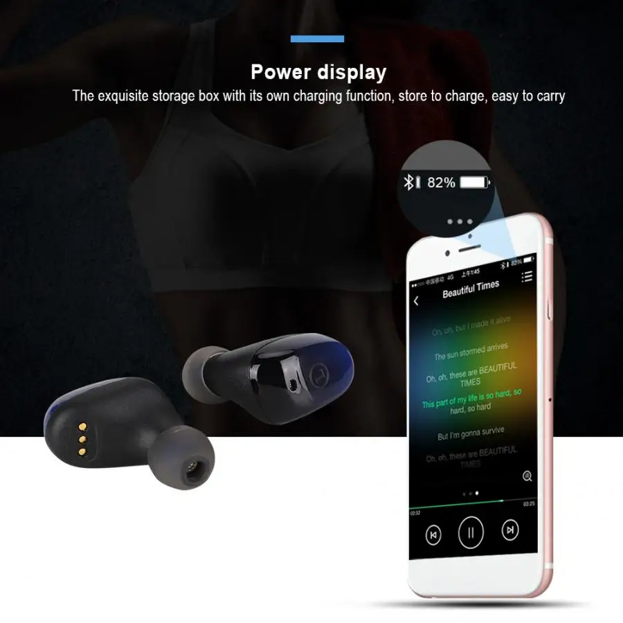 ES01 мини-гарнитура Bluetooth TWS Беспроводной стереонаушники наушники-вкладишы с зарядным устройством