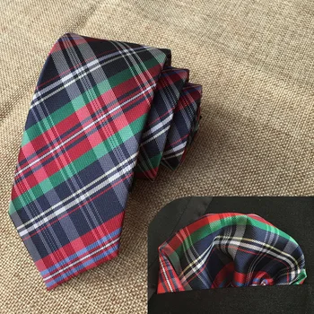 

New Fashion Shirt Plaid Square Scarf Tie Set Men's 6cm Wide Tie Pocket Towel Business Casual Men's Tie Sets Ties for Men Gift