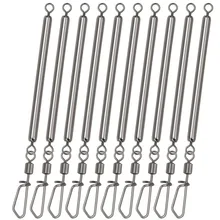 

10pcs/Pack Anti-Bite Wire Leaders With Snap Swivel Fishing Wire Leader Rigs Bars Stainless Steel 5.8cm Fishing Accessories Pesca