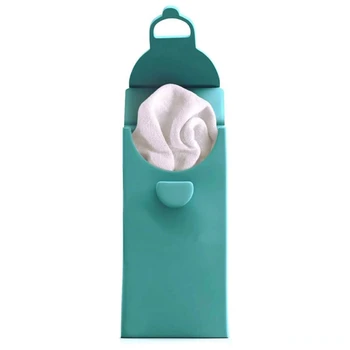 

Last Tissue the Reusable Tissue Pack, Multi Function Reusable Handkerchief Bag Tissue Pack Silicone 6 in 1 Green