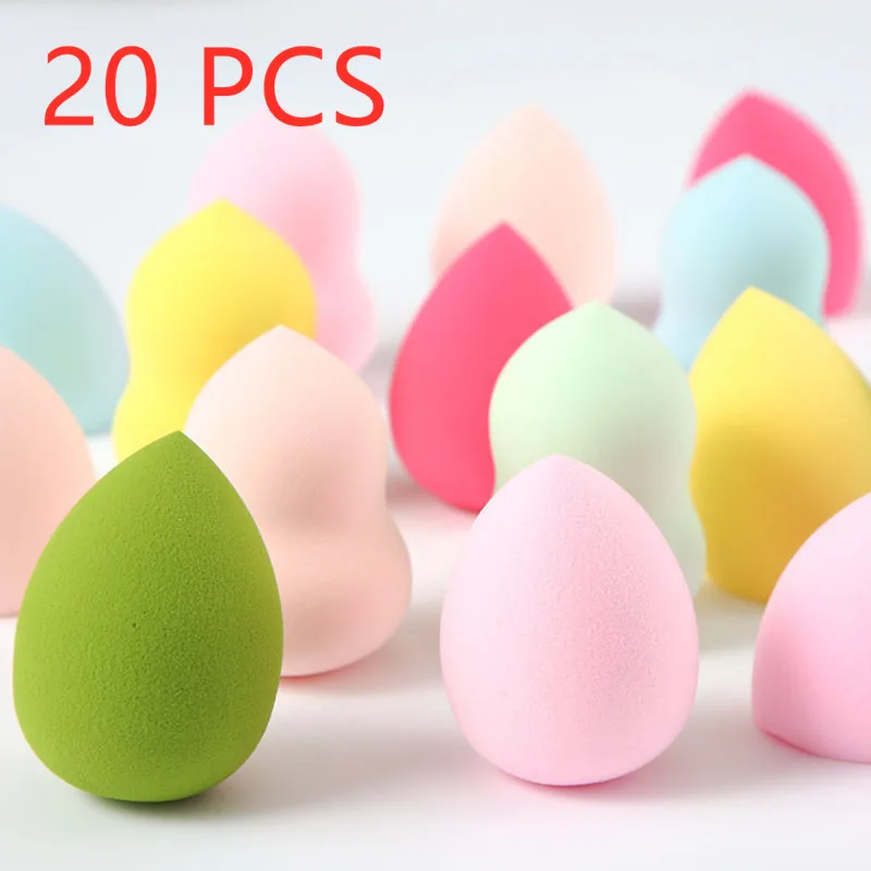 

20PCS Makeup Sponge Water Drop Puff Beauty Sponge Foundation Powder Puff Concealer Powder Cake Silky Beauty Cosmetics Tool