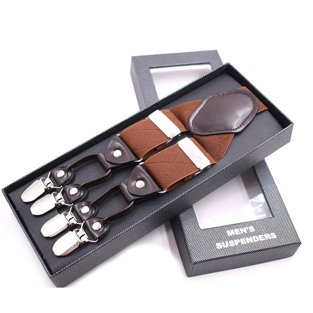 35 мм широкий Для мужчин подтяжки высокие эластичные регулируемые 6 сильных