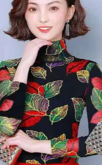 2021 Women Elegant Floral Shirt Spring Long Sleeve Fashion Fleece Blouses Streetwear Casual Shirts Plus Size Tops Blusas 3XL 836RedLeave