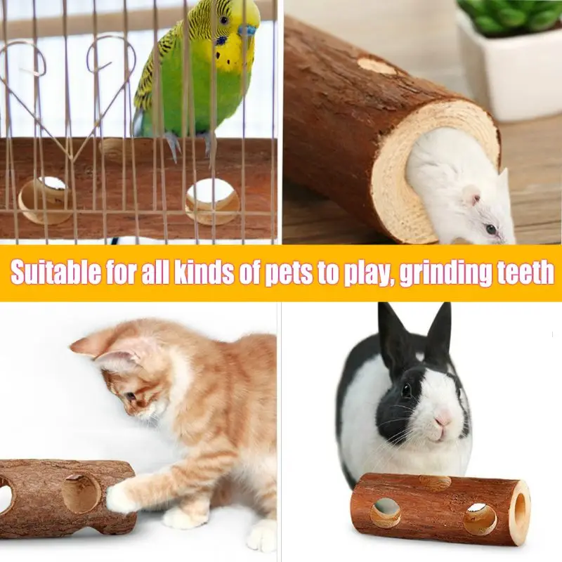 Деревянный туннель для животных, маленький кролик, Ferret, игрушки для домашних животных