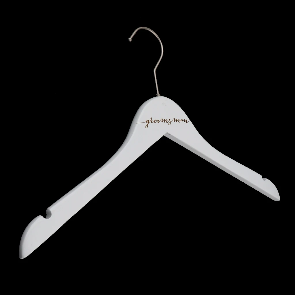 Pure Love Handmade Simple White Wooden Wedding Dress Hanger Bridal Gown Hanger