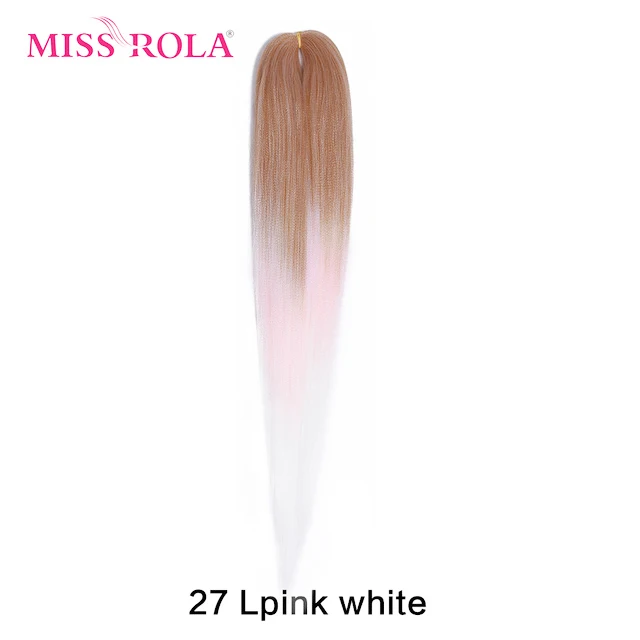 Miss Rola 22 Inch 60G Kanekalon Hair Synthetic Jumbo Braid Yaki Straight Hair Extension Pink Blonde Twist Braid Bulk Wholesale T1B/Purple