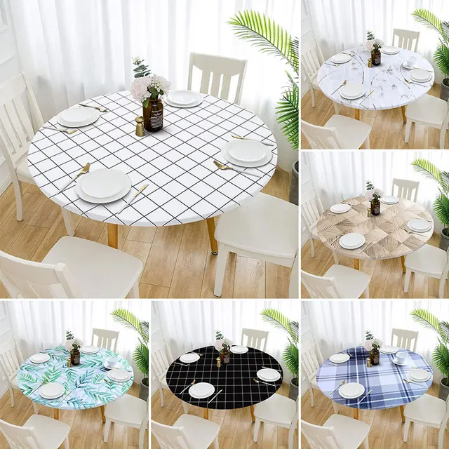 Tovaglia da tavolo impermeabile moderna semplice tela cerata rotonda sul  copritavolo cucina di casa tavolo da pranzo decorazioni natalizie per  matrimoni - AliExpress