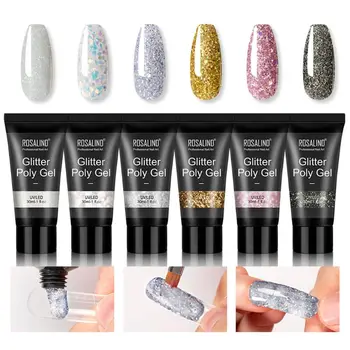 

30ml Glitter Poly Gel Nail Polish Kit Soak Off UV LED Extension Builder Nails Gel Varnish Art Manicure Tools