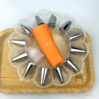 

14pcs Cake Decorating Tools Kit Turntable Pastry Nozzles For Cream Confectionery Bags Icing Piping Nozzles Tips Baking Tools