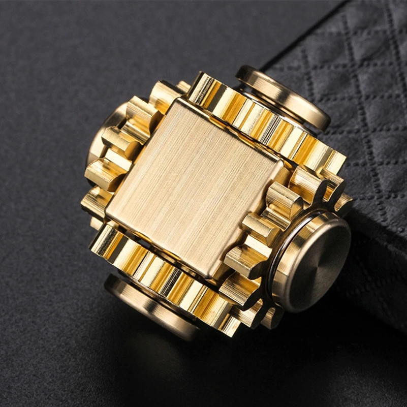 

High top quality hand spinner Fingertip gyro gear cube fidget spinner finger copper mechanical gyro adult decompression EDC toys