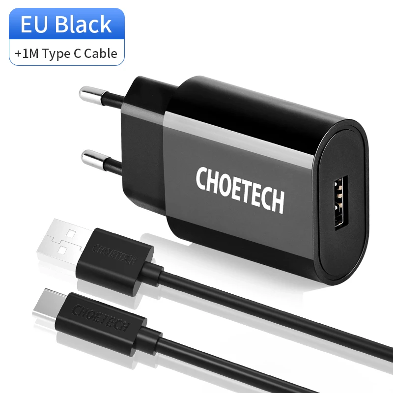 CHOETECH 12W зарядное устройство USB Зарядное устройство зарядное устройство для мобильного телефона для включения в Зарядное устройство адаптер для iPhone XS XR зарядки для Huawi Xiaomi Mi 8 для samsung S9 - Тип штекера: EUAC