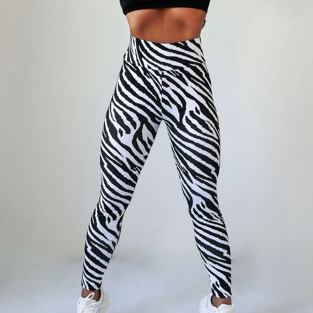 Модные мягкие полосатые леггинсы для женщин эластичные леггинсы с рисунком животных эластичные узкие брюки модные брюки# F