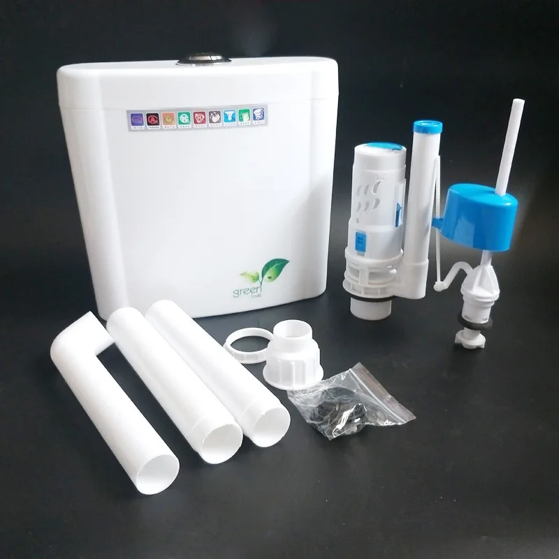 

Toilet PP Water Tank Toilet Energy Saving Double Click Mute Flush Box Universal Ware Potty Chair Toilet Water Tank Wholesale