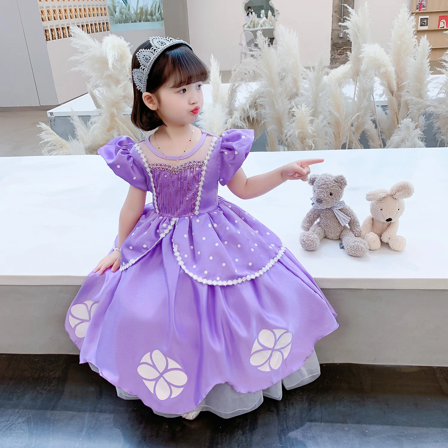 triunfante Elegibilidad vapor Vestido de Princesa Sofía para niñas, disfraz de lentejuelas en capas, de  lujo, para carnaval, fiesta de Halloween, Sophia - AliExpress