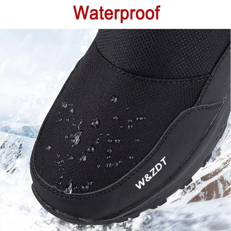 Men Winter Snow Boots Waterproof Non-slip Warm for -40 Degrees
