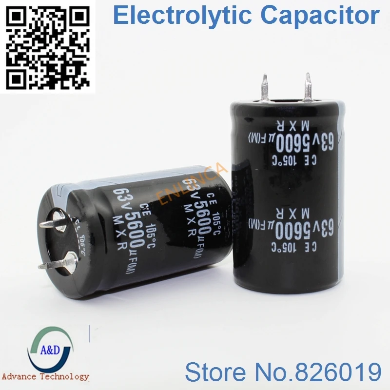 

2pcs/lot 63V 5600UF Radial DIP Aluminum Electrolytic Capacitors size 25*40 5600UF 63V Tolerance 20%