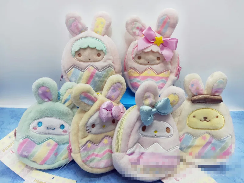 12 шт./лот плюшевый Кошелек Sanrio rilakkuma KT My melody мягкий Cinnamoroll Собака чучела плюшевые сумки для игрушек кулон брелок - Цвет: each 2pcs mixed