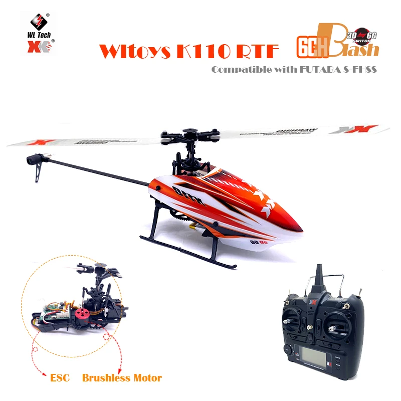 WLtoys XK K110 RTF RC Helicopter 6CH 2 