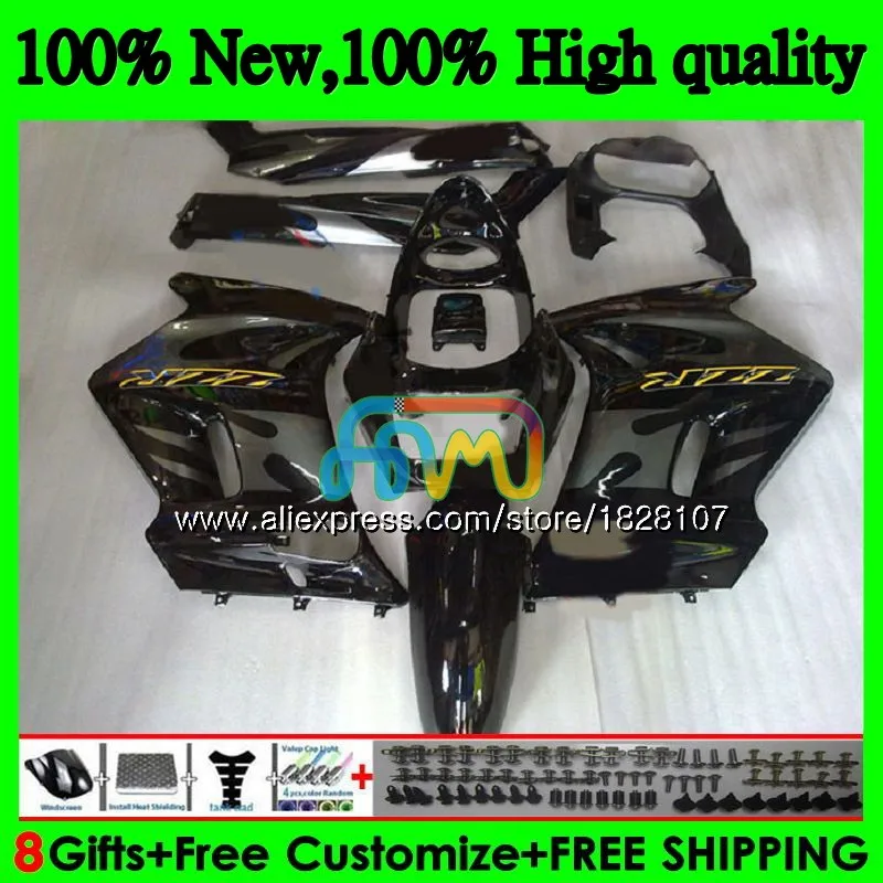 Корпус для KAWASAKI ZZR-250 90 95 96 97 98 99 ZZR глянцевый черный 250 90-99 27BS. 37 ZZR250 1990 1995 1996 1997 1998 1999 комплект обтекателей - Цвет: No. 1