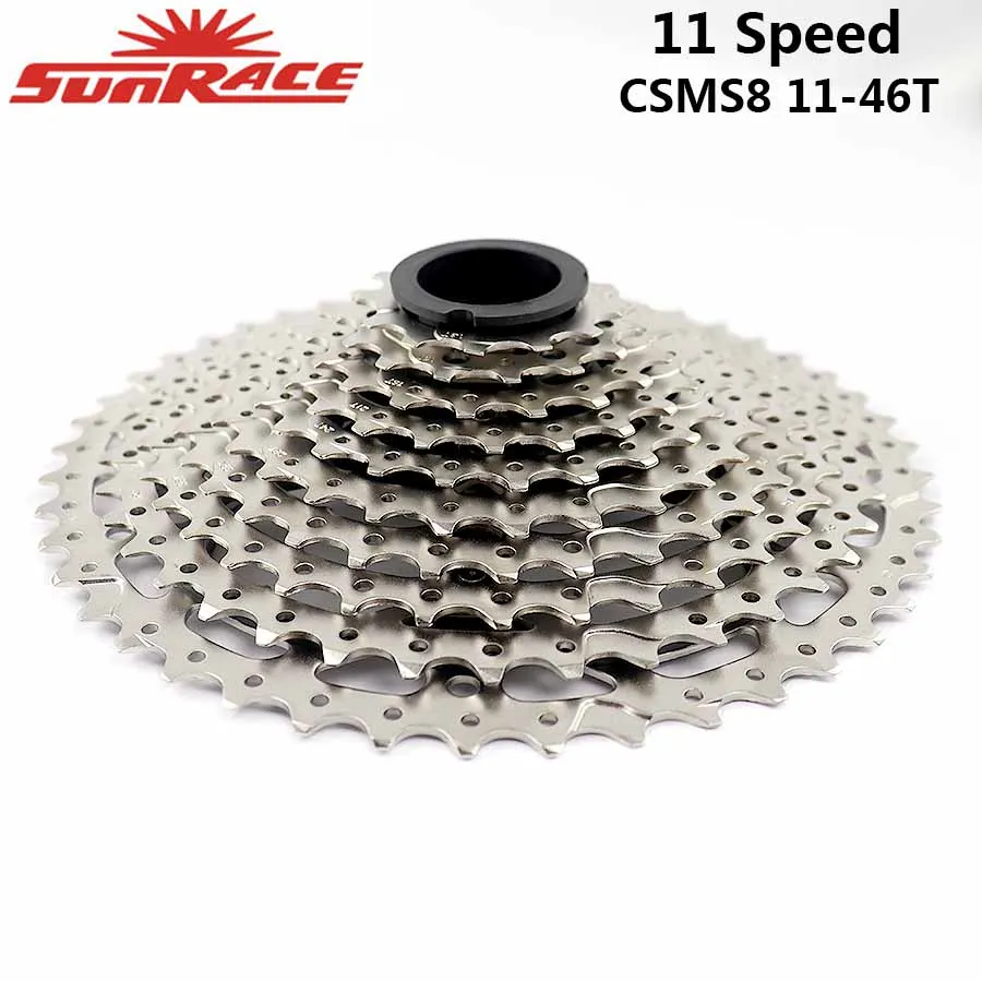 MS8 11-46T Silver Sunracing 11 скоростная кассета CSMS8 CSMX8 MX80 RX8 11-46 T/42 T/40 T/50 T велосипедная кассета подходит Shimano SRAM маховик sunracing 11-50T - Цвет: MS8 11-46T Silver