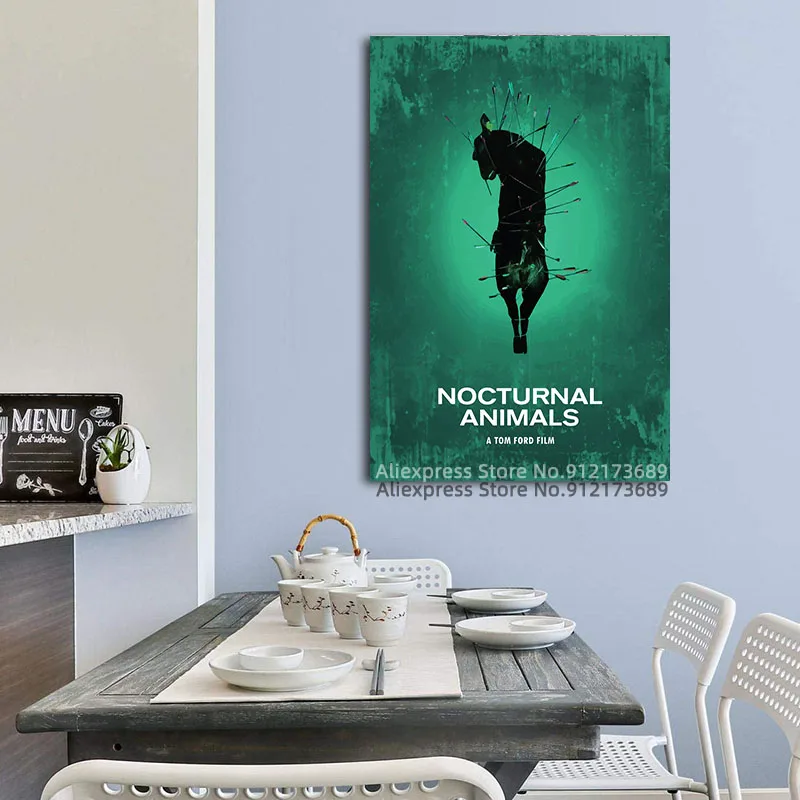 Plakat filmowy nocnych zwierząt Tom Ford obraz na płótnie Cuadros plakaty z nadrukami Wall Art do salonu kaligrafia| - AliExpress