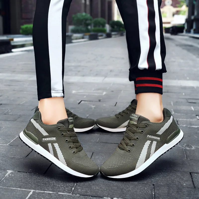 

Spring And Autumn New Style COUPLE'S Flat Athletic Shoes MEN'S SHOES Men Running Shoes Camouflage Dark Green Fashion Safety Shoe