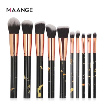 

MAANGE 10/15 Pcs Professional Makeup Brushes Set Marble Face Powder Foundation Eyeshadow Concealer Make Up Brushes Beauty Tools