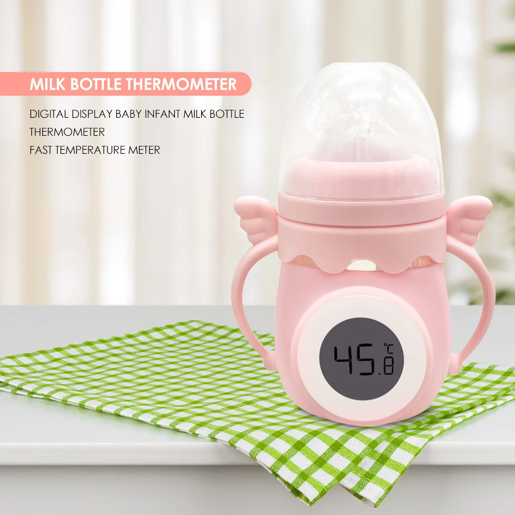 

1set Shaking Milk Bottle Thermometer Feeding Bottle Digital Display Thermometric Sleeve Sensible Temperature Measure Tools