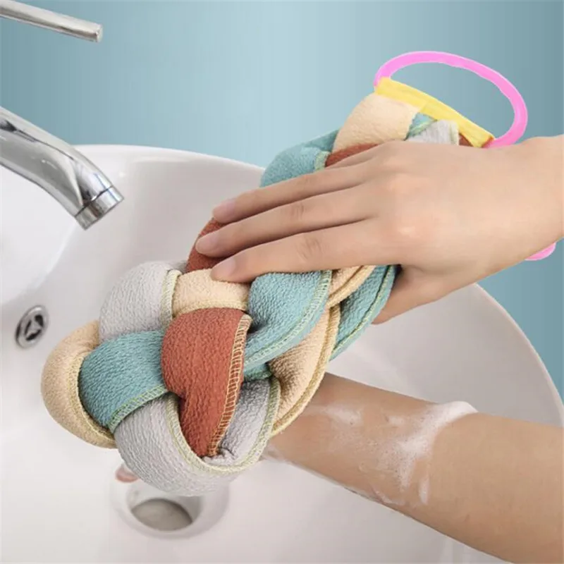 Красочное Тканое скрученное банное полотенце с полосками сзади портативное