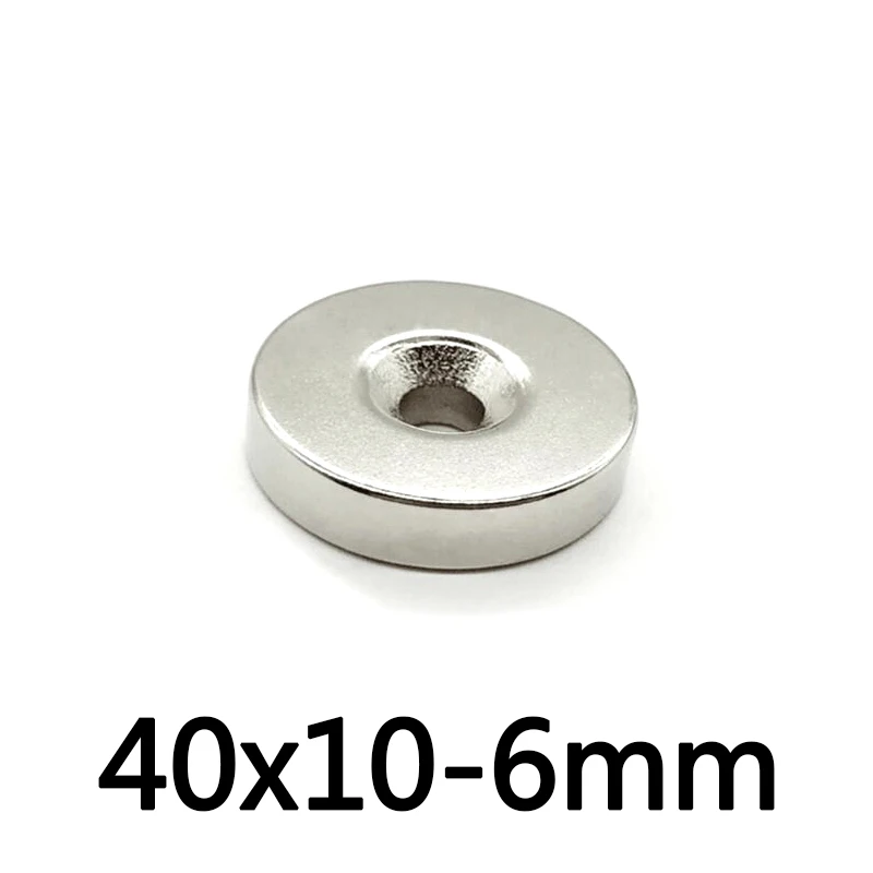 1/2/5 шт. 40x10 10 Сильный цилиндр редкоземельный потайной магнит 40*10 отверстие мм