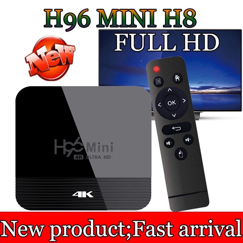 Android tv box H96 MINI H8 Android RK3228A 28nm четырехъядерный процессор Cortex A7 1080P H.265 поддержка испанская iptv подписка ТВ приставка