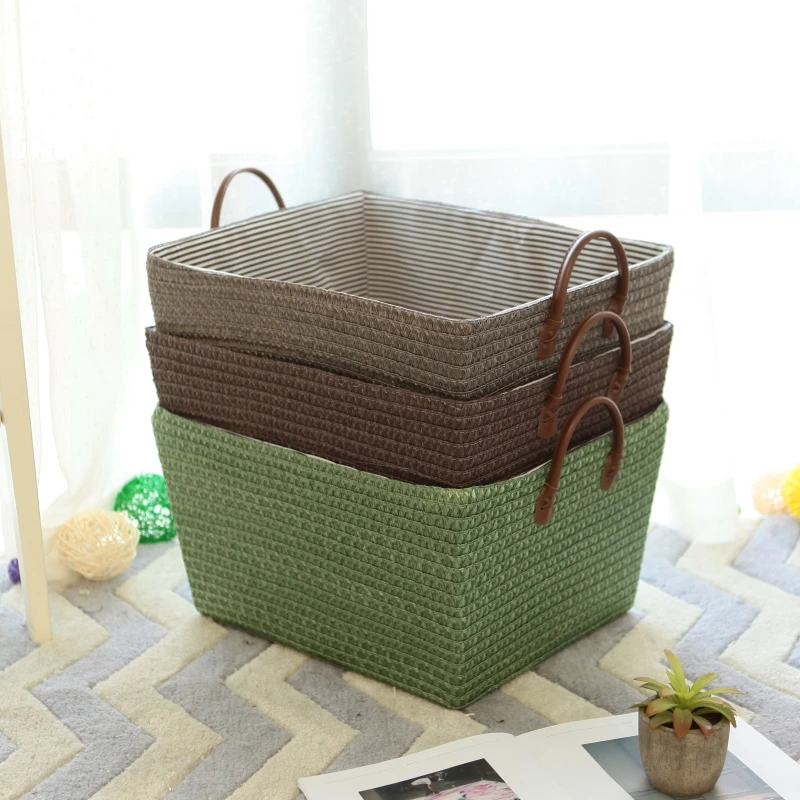 Household weaving laundry basket storage box hamper toy clothing store thickening storage box WF8101014