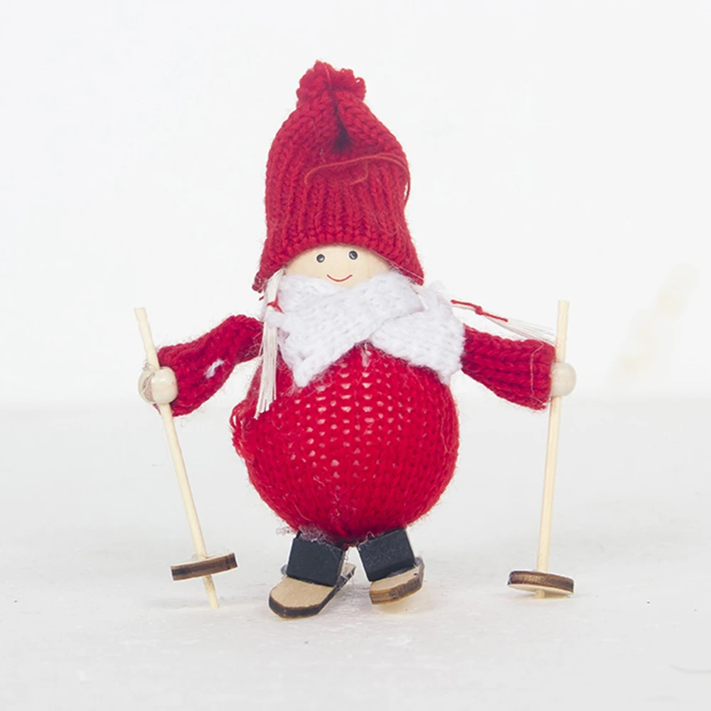 Toy Skiing Doll Mini Christmas tree Xmas Hanging Ornament Pendant Display Home