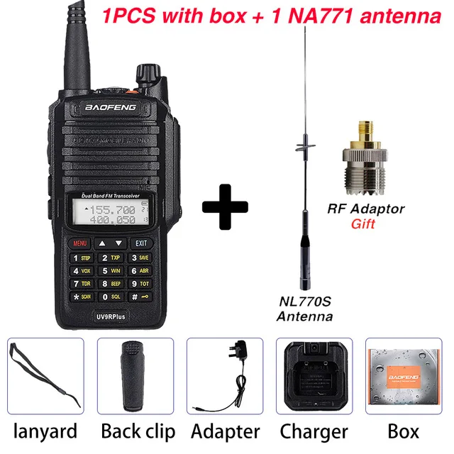 Add 1 NA770S 10 Вт Baofeng UV-9R Plus портативная рация Водонепроницаемый 9rhp Двухдиапазонный портативный CB Ham Радио UV9R плюс FM трансивер двухстороннее радио - Цвет: Add 1 NA770S
