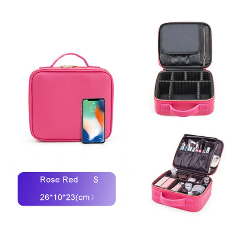 NEW Professional Beauty Box Make Up Rose Vanity Case Cosmetic Nail Jewelry Case - Цвет: Черный