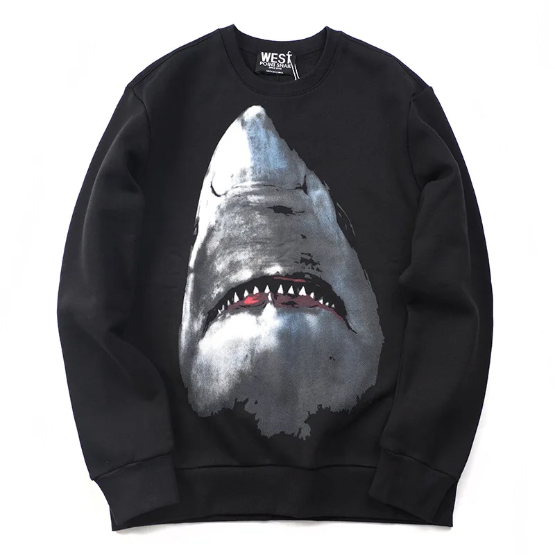 

Men's Winter Long Sleeve Pullover Round Neck Autumn Winter Men's Sweatshirt Comfortable 3D Print Shark Pattern Ladies Top