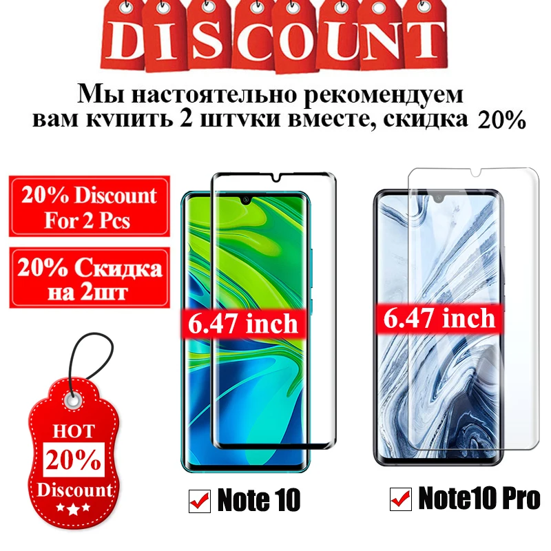 Защитный чехол для Xiaomi mi Note 10 10Pro защита экрана Note10Pro Note10 10Plus Закаленное стекло пленка Xia mi Xiomi 10+ чехол