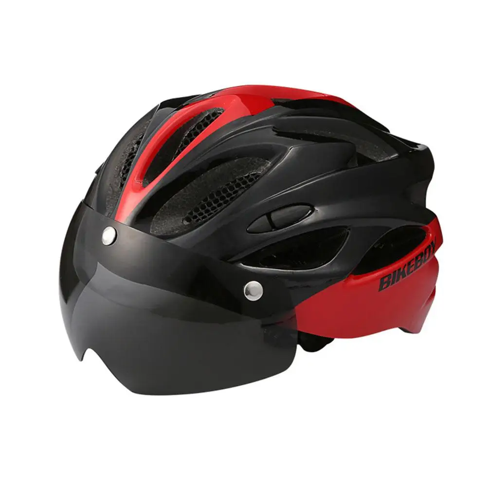 Kuulee для мужчин и женщин, открытый велосипедный шлем, ветрозащитные очки в форме, защитная крышка - Цвет: black and white
