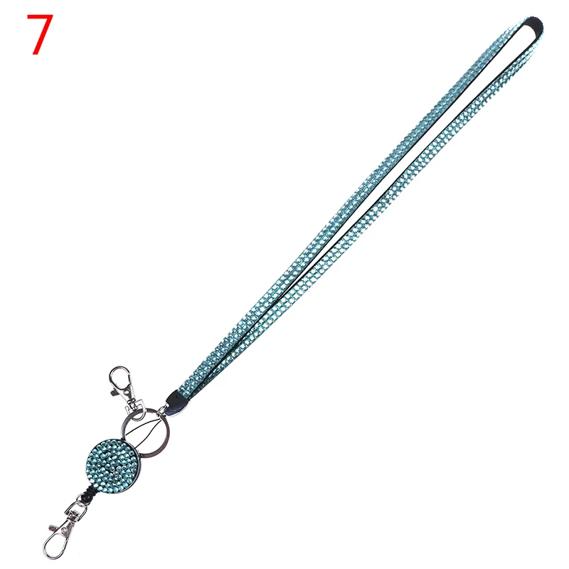 A7 1 шт. ремешок со стразами для мобильного телефона на шею держатель для ключей горный хрусталь бейдж со шнурком катушка 11 цветов - Цвет: A7