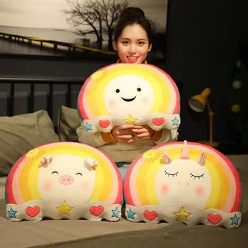 

Cartoon Rainbow Animal Unicorn Rabbit Cushion Stuffed Toys Soft Plush Birthday Girl Kids Christmas Gift Toy #5331