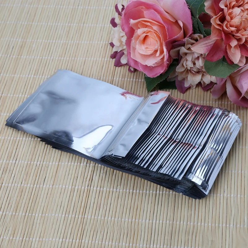 50 шт. 9x16 см; Серебристые Алюминий Фольга Mylar Recloeable Ziplock мешок Передняя Ясный герметичность PXPC
