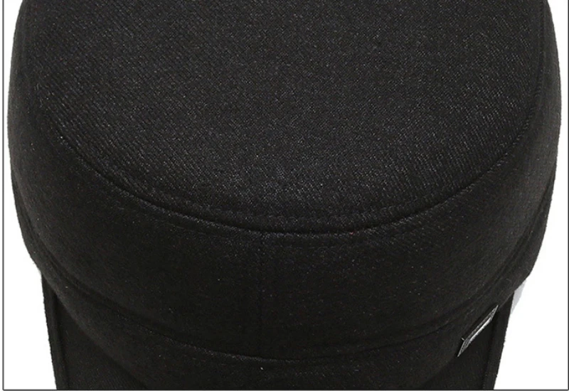 HT2817 бейсбольная кепка, Толстая теплая бейсбольная кепка, плоская верхняя часть, армейский кадетский, военная Кепка, шапки для папы с ушками, мужские шапки, зимние шапки