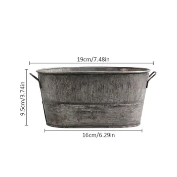 

Plant Flower Pot Zinc Planter House Garden Nursery DY Container Bowl Treetop