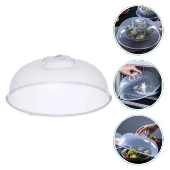 

1Pc Microwave Heating Food Cover Dust Proof Cover Home Food Cover Food Cover Food Lid Transparent Cover for Restaurant Kitchen H