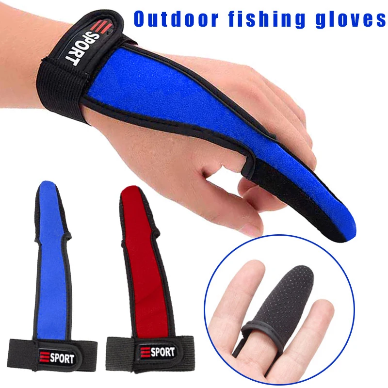 Single Finger Protector Gloves for Fishing Bare Fingertips Non-Slip Sea Fishing Tool Fingerless Gloves Fishing Gloves