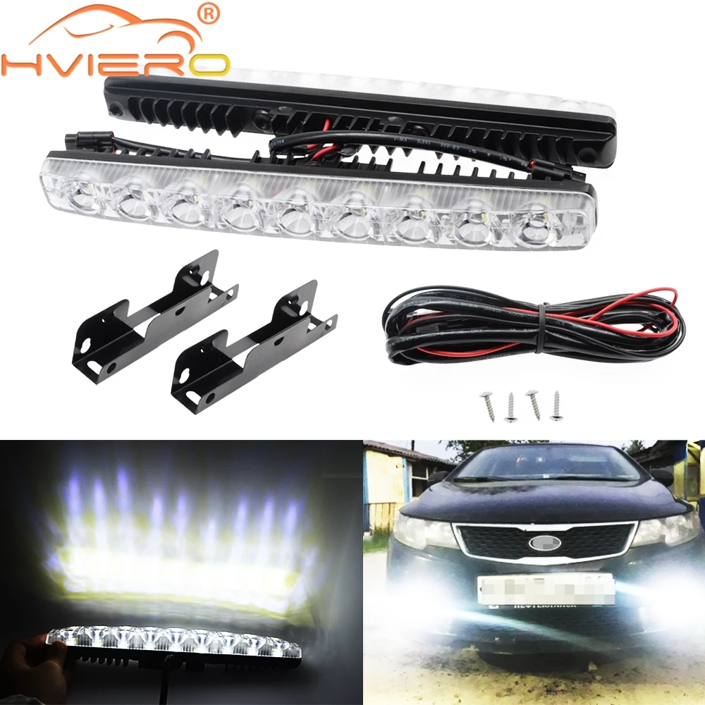 2X Авто дневные ходовые огни автомобильные фары дневного света светильник 9Led