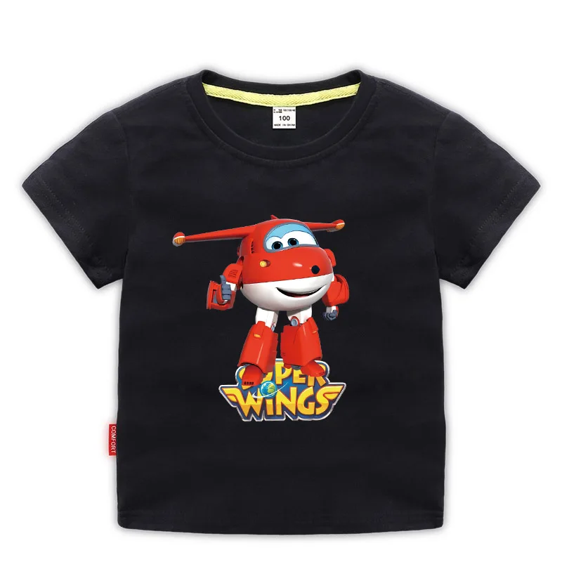Летняя хлопковая футболка для мальчиков и девочек, детские футболки с принтом «Супер Крылья», детская одежда, Милая футболка - Цвет: color 10