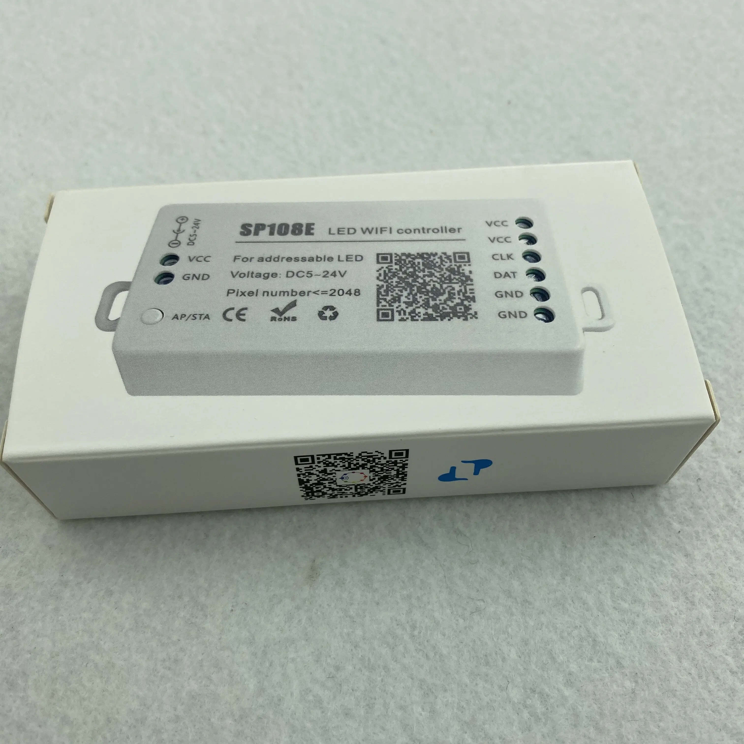 SP108E WIFI-SPI светодиодный контроллер пикселей; DC5-24V вход; Поддержка WS2811/WS2812/WS2813/APA102C/UCS1903/TM1809 и т. д