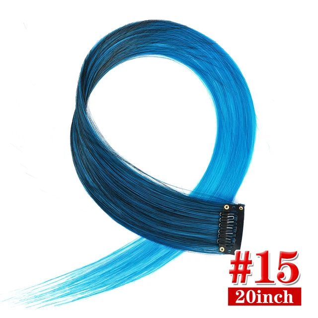 Clip in Hair Extensions Highlights Straight Long Hairpiece Hair Accessories for Girls Women Kids Doll Hair Pieces Wigs Pieces 15